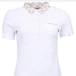 Barbour Women’s Pique Tartan Polo White BNWT New